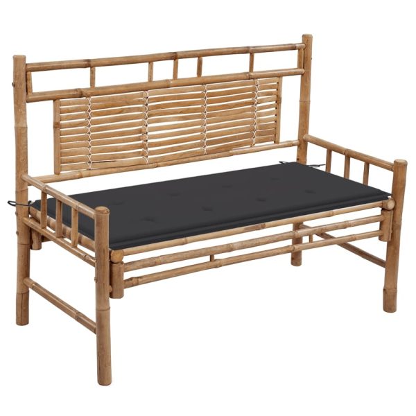 Garden Bench with Cushion Bamboo