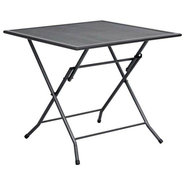 Folding Mesh Table Steel Anthracite