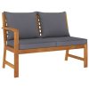 Garden Bench 114.5 cm with Cushion Solid Acacia Wood