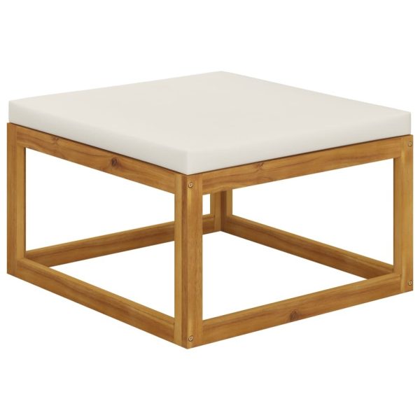 Footrest with Cushion Solid Acacia Wood