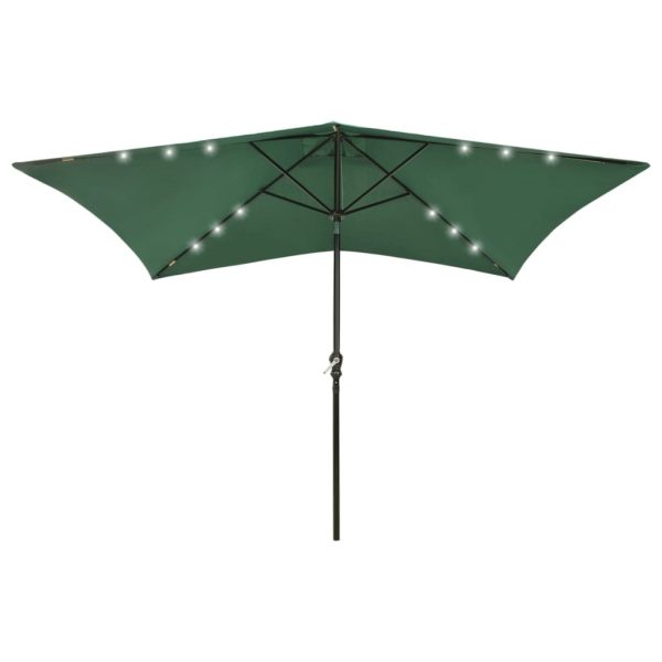 Parasol with LEDs and Steel Pole 2×3 m