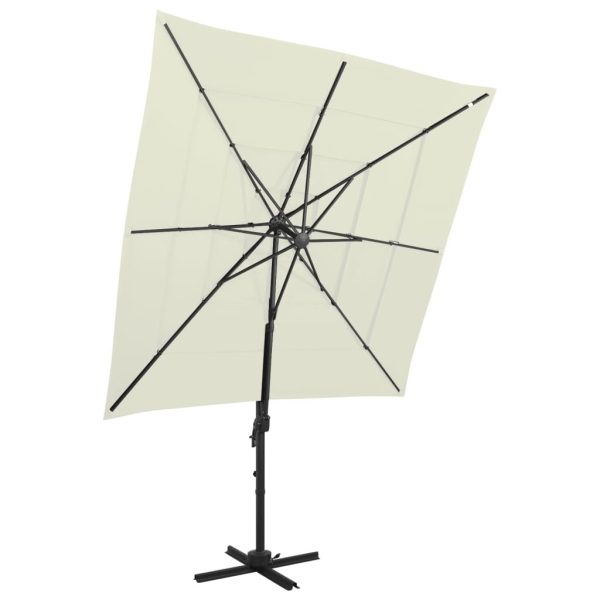 4-Tier Parasol with Aluminium Pole 250×250 cm