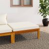 Footrest with Cushion Solid Acacia Wood