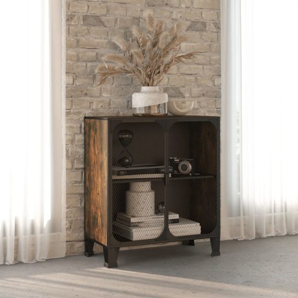 Storage Cabinet Rustic 72x36x82 cm Metal and MDF