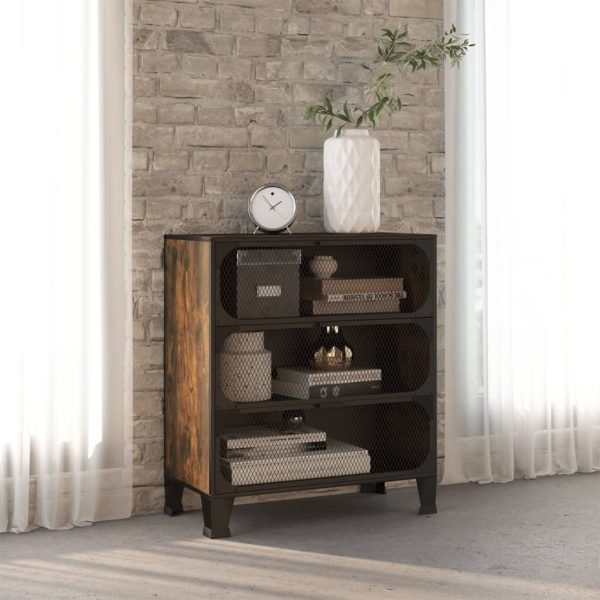 Storage Cabinet Rustic 72x36x82 cm Metal and MDF