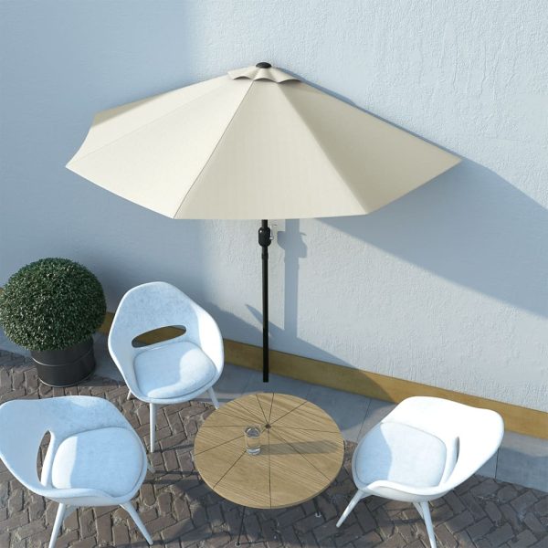 Balcony Parasol with Aluminium Pole 270×135 cm Half