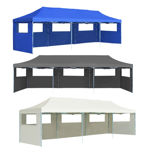 Folding Pop-up Party Tent with 5 Sidewalls 3×9 m