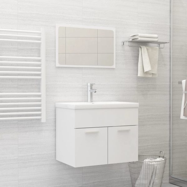 2 Piece Bathroom Furniture Set Engineered Wood