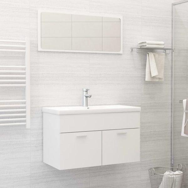 2 Piece Bathroom Furniture Set Engineered Wood