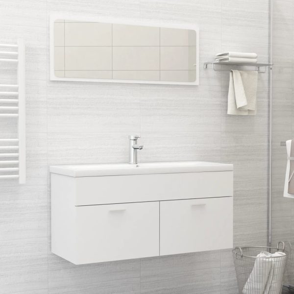 2 Piece Bathroom Furniture Set Engineered Wood
