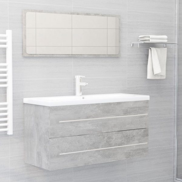 2 Piece Bathroom Furniture Set Engineered Wood
