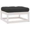Garden Footstool with Cushion Solid Pinewood