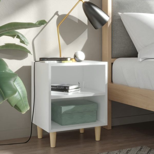 Glades Bed Cabinet with Solid Wood Legs 40x30x50 cm