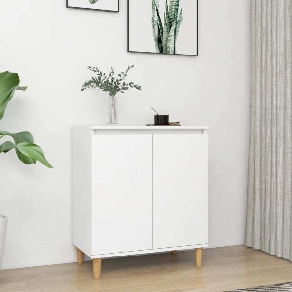 Sideboard with Solid Wood Legs 60x35x70 cm Engineered Wood