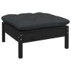 Garden Footstool with Cushion Solid Pinewood