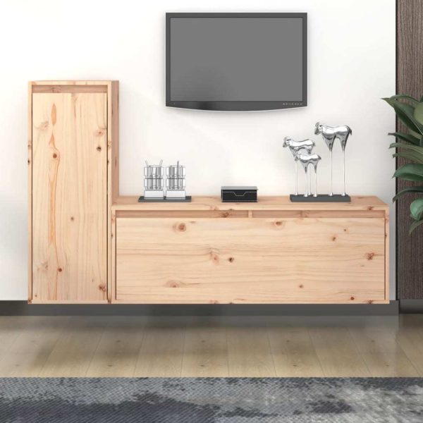 Pemberton TV Cabinets 2 pcs Solid Wood Pine