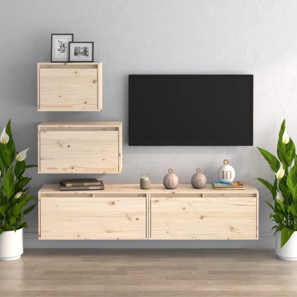 Cowdenbeath TV Cabinets 4 pcs Solid Wood Pine