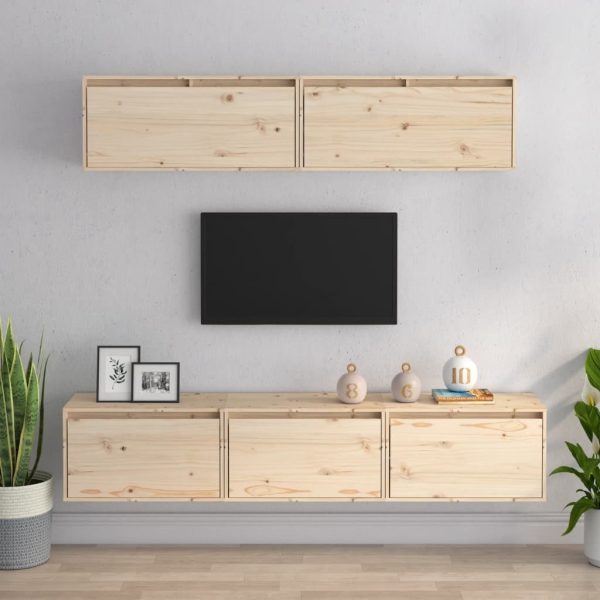 Harlingen TV Cabinets 5 pcs Solid Wood Pine