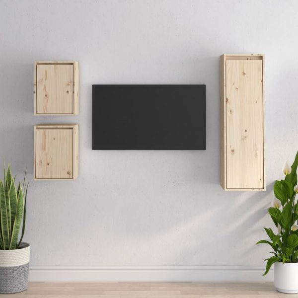 Haysville TV Cabinets 3 pcs Solid Wood Pine