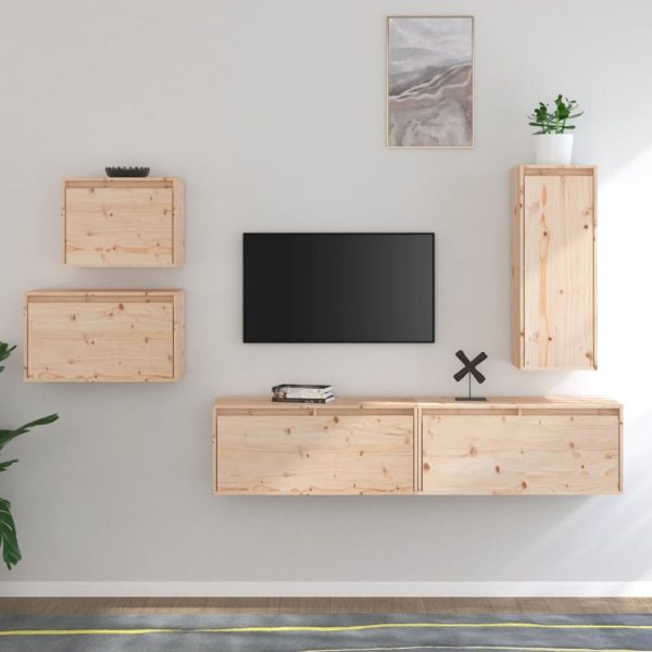 Sedgley TV Cabinets 5 pcs Solid Wood Pine