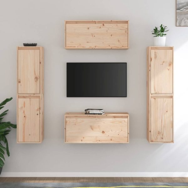 Buckie TV Cabinets 6 pcs Solid Wood Pine