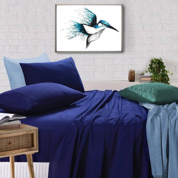 Elan Linen 100% Egyptian Cotton Vintage Washed 500TC 50 cm Deep Bed Sheets Set