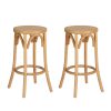 Bar Stools Wooden Stool Counter Chair Kitchen Barstools Rattan Seat.