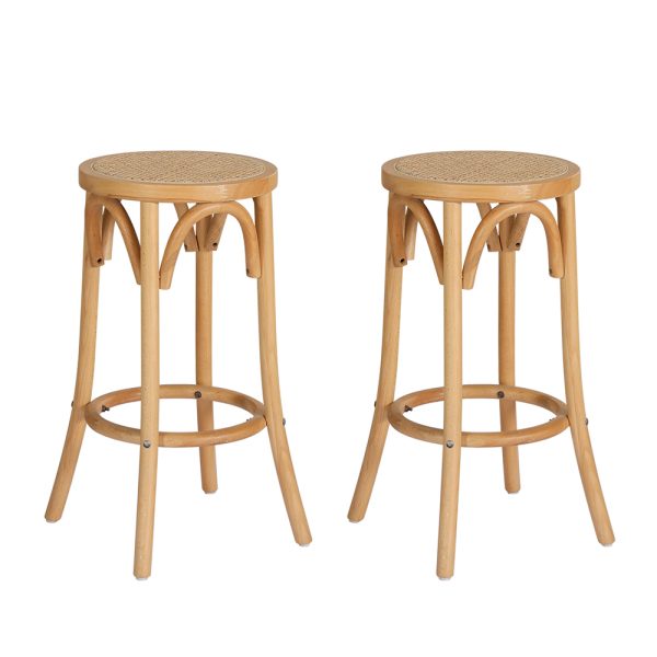 Bar Stools Wooden Stool Counter Chair Kitchen Barstools Rattan Seat.