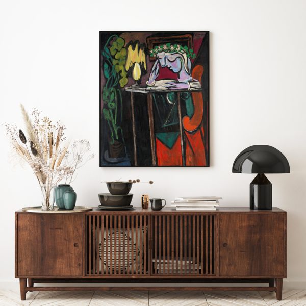 Reading Girl by Pablo Picasso Black Frame Canvas Wall Art