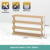 Multi-purpose Bamboo Collapsible Folding Storage Shoe Rack Shelf Organizer 100cm