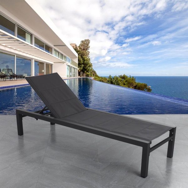 Adjustable Outdoor Sun Lounger in Aluminium