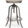 Industrial Wooden Height Adjustable Swivel Bar Stool