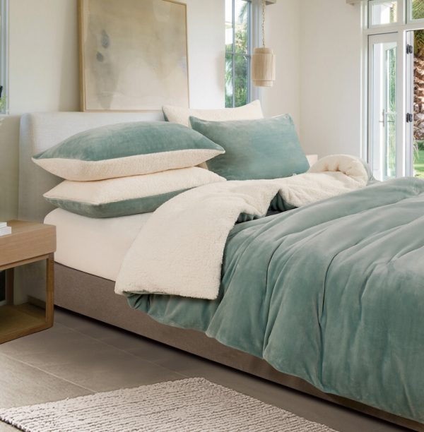 2 in 1 Teddy Sherpa  Quilt Cover Set and Blanket