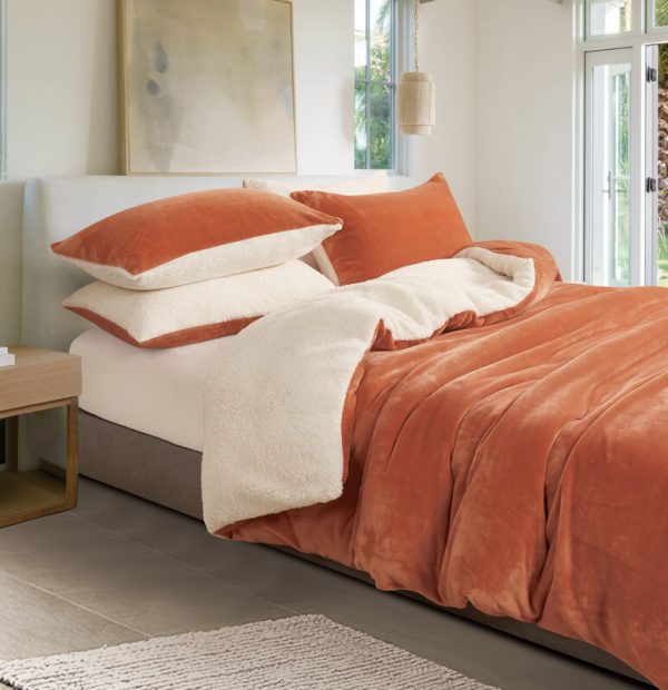 2 in 1 Teddy Sherpa  Quilt Cover Set and Blanket