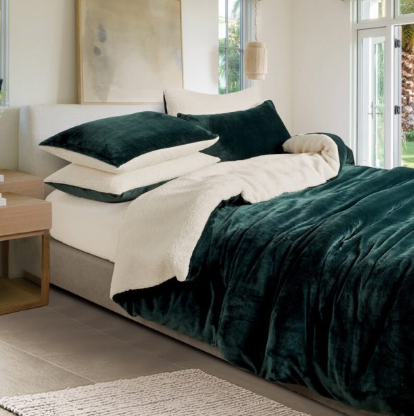2 in 1 Teddy Sherpa  Quilt Cover Set and Blanket