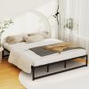 Bed Frame Metal Platform Bed Base Mattress Black TINO