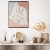 Woman Reading Book Black Frame Canvas Wall Art