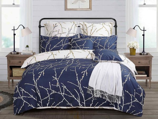 Tree Reversible Blue Duvet Doona Quilt Cover Set