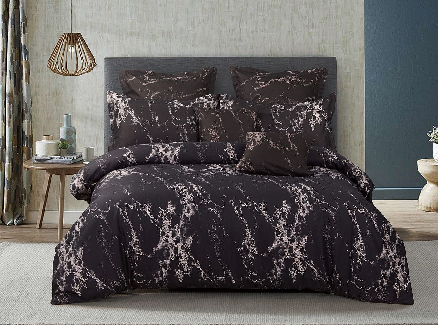 Black Marble Duvet Doona Quilt Cover Set