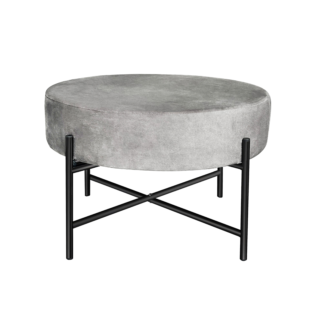 Foot Stool Ottoman Footstool Velvet Accent Chair Round Dressing Vanity.