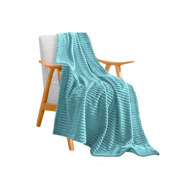 Throw Blanket Warm Cozy Striped Pattern Thin Flannel Coverlet Fleece Bed Sofa Comforter