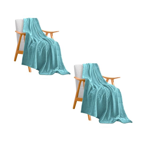 Throw Blanket Warm Cozy Striped Pattern Thin Flannel Coverlet Fleece Bed Sofa Comforter
