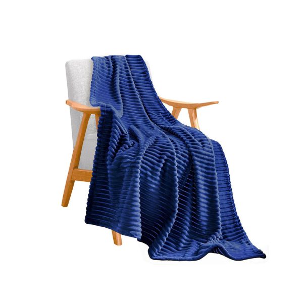 Throw Blanket Warm Cozy Striped Pattern Thin Flannel Coverlet Fleece Bed Sofa Comforter