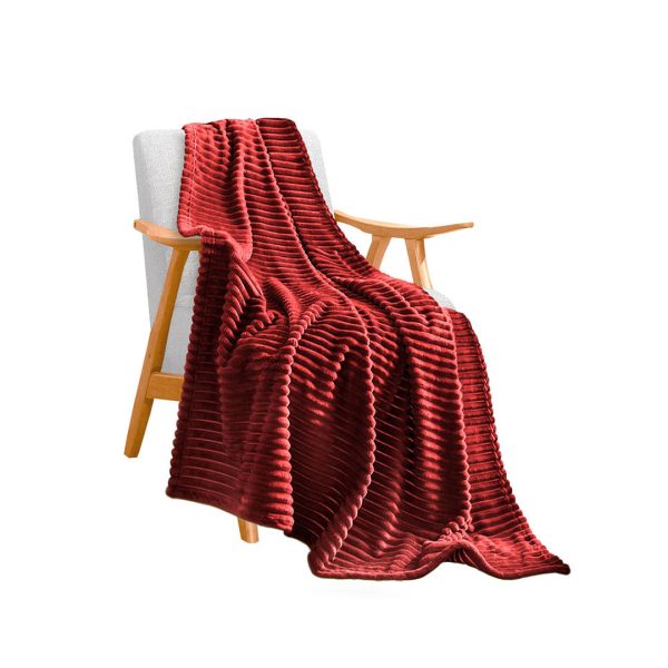 Throw Blanket Warm Cozy Striped Pattern Thin Flannel Coverlet Fleece Bed Sofa Comforter