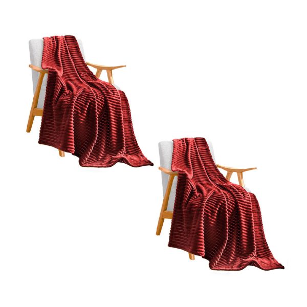Throw Blanket Warm Cozy Striped Pattern Thin Flannel Coverlet Fleece Bed Sofa Comforter