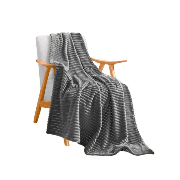 Throw Blanket Warm Cozy Striped Pattern Thin Flannel Coverlet Fleece Bed Sofa Comforter
