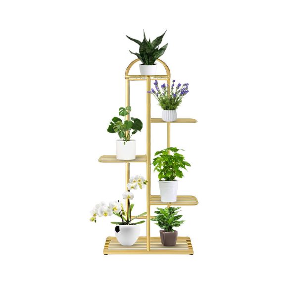 Gold Metal Plant Stand Flowerpot Display Shelf Rack Indoor Home Office Decor