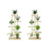 Gold Metal Plant Stand Flowerpot Display Shelf Rack Indoor Home Office Decor