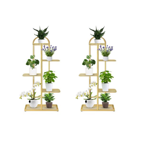 Gold Metal Plant Stand Flowerpot Display Shelf Rack Indoor Home Office Decor