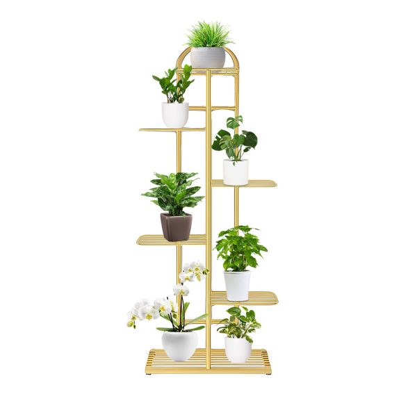 Gold Metal Plant Stand Flowerpot Display Shelf Rack Indoor Home Office Decor